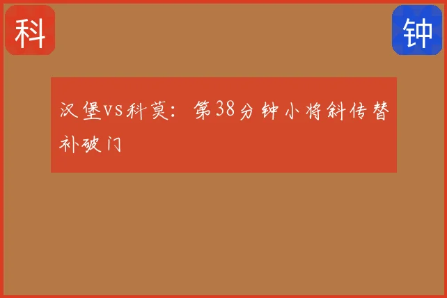 汉堡vs科莫：第38分钟小将斜传替补破门
